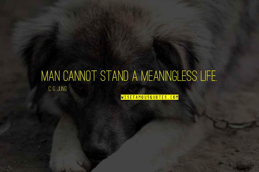 Short Cute Sad Love Quotes By C. G. Jung: Man cannot stand a meaningless life.