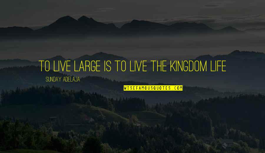 Short Disturbing Quotes By Sunday Adelaja: To Live Large Is To Live The Kingdom Short Disturbing Quotes By Sunday Adelaja: To Live Large Is To Live The Kingdom