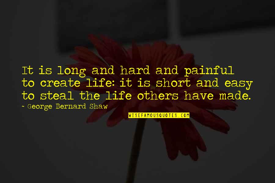 Short Easy Quotes By George Bernard Shaw: It is long and hard and painful to