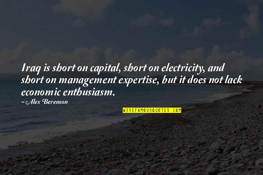 Short Electricity Quotes By Alex Berenson: Iraq is short on capital, short on electricity,