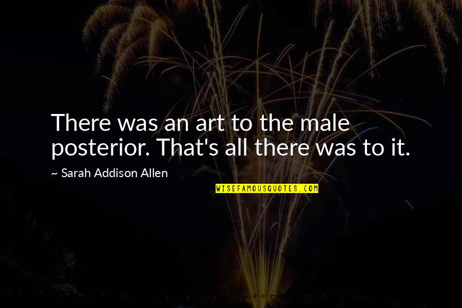 Short Embarrassment Quotes By Sarah Addison Allen: There was an art to the male posterior.