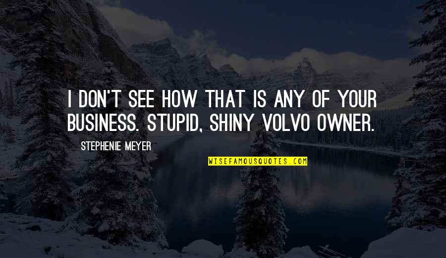 Short Entrepreneurship Quotes By Stephenie Meyer: I don't see how that is any of