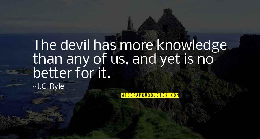 Short Exercise Quotes By J.C. Ryle: The devil has more knowledge than any of