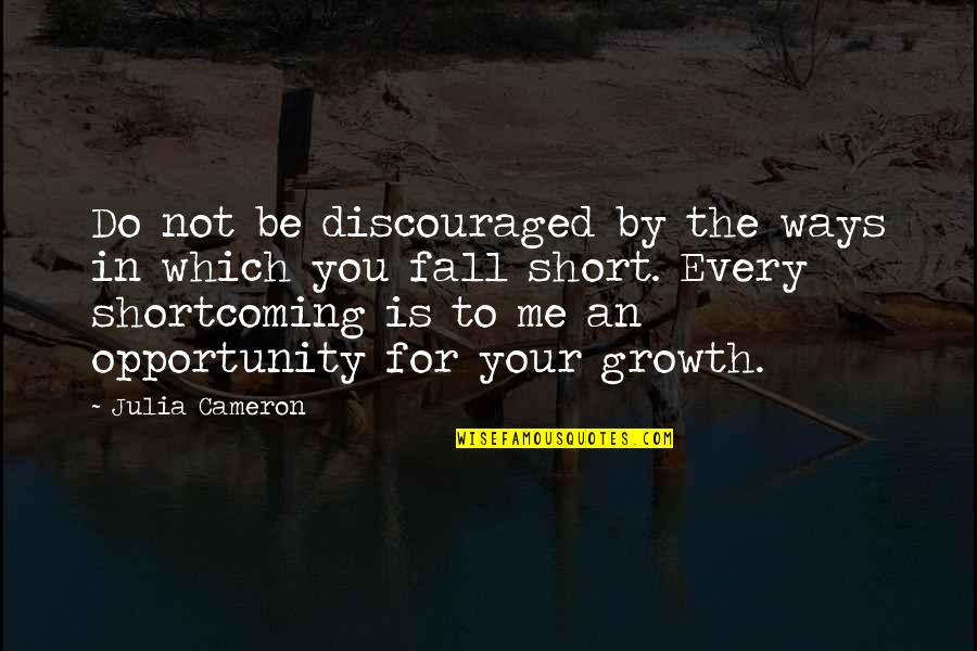 Short Fall Quotes By Julia Cameron: Do not be discouraged by the ways in