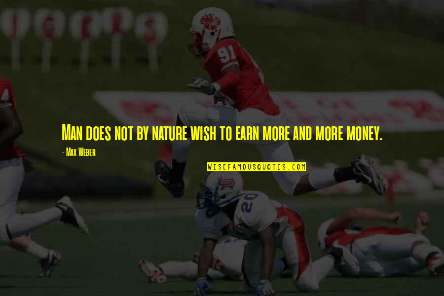Short Funny Congratulations Quotes By Max Weber: Man does not by nature wish to earn