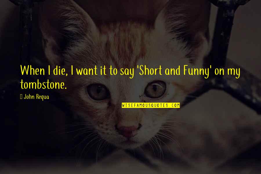 Short Funny Funny Quotes By John Requa: When I die, I want it to say