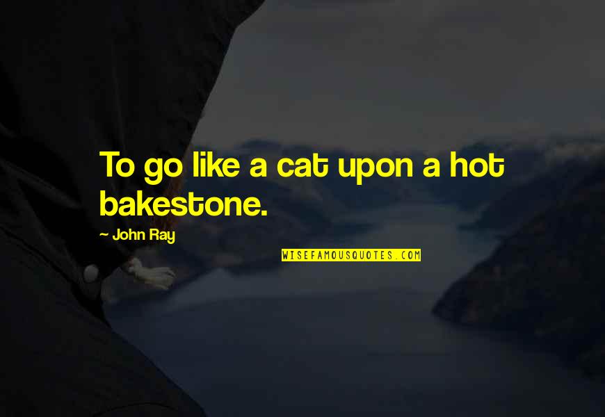Short Funny Moving Quotes By John Ray: To go like a cat upon a hot Short Funny Moving Quotes By John Ray: To go like a cat upon a hot
