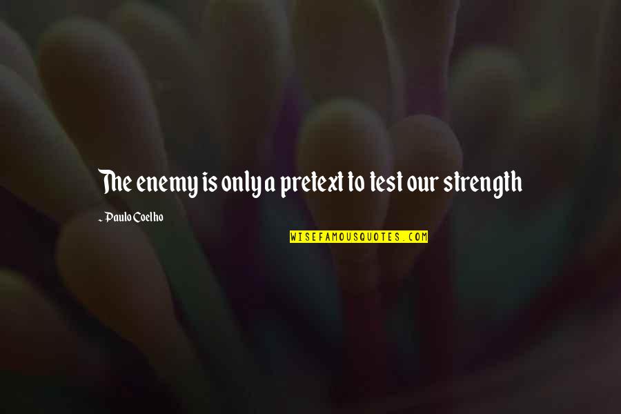 Short Fuse Quotes By Paulo Coelho: The enemy is only a pretext to test