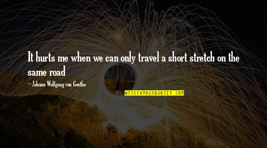 Short Goethe Quotes By Johann Wolfgang Von Goethe: It hurts me when we can only travel