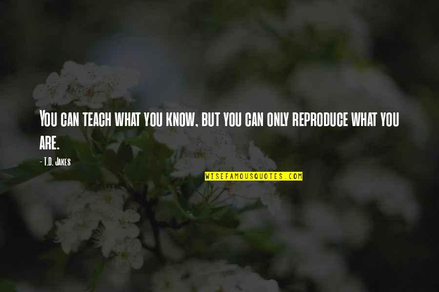 Short Good Night Love Quotes By T.D. Jakes: You can teach what you know, but you