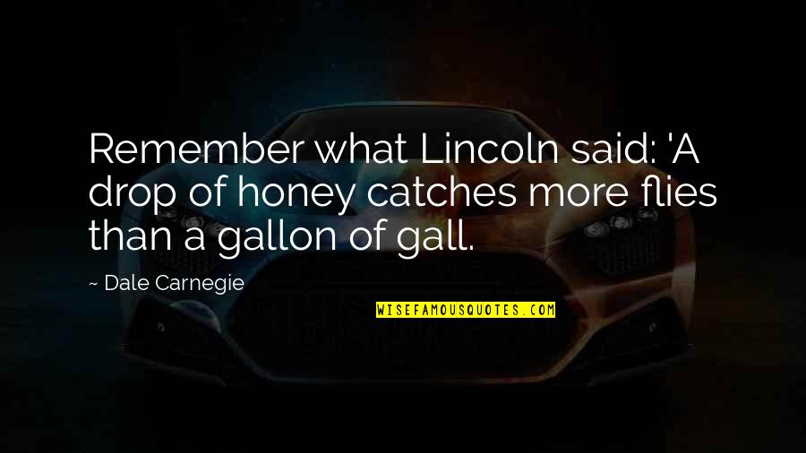 Short Graveyards Quotes By Dale Carnegie: Remember what Lincoln said: 'A drop of honey