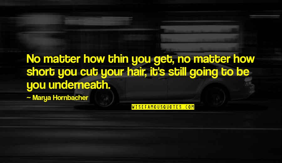 Short Hair Quotes By Marya Hornbacher: No matter how thin you get, no matter