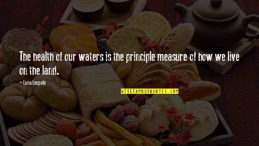 Short Handwritten Quotes By Luna Leopold: The health of our waters is the principle
