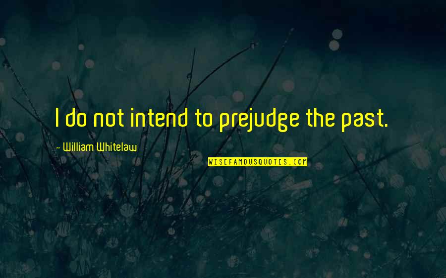 Short Hidden Meaning Quotes By William Whitelaw: I do not intend to prejudge the past.