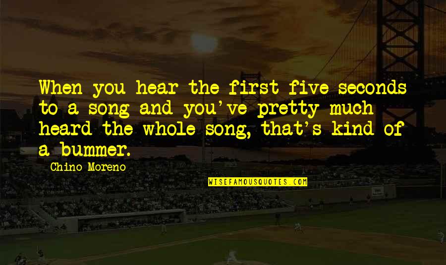 Short Hospice Quotes By Chino Moreno: When you hear the first five seconds to