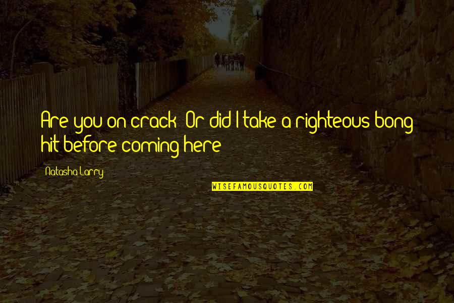 Short Humorous Quotes By Natasha Larry: Are you on crack? Or did I take