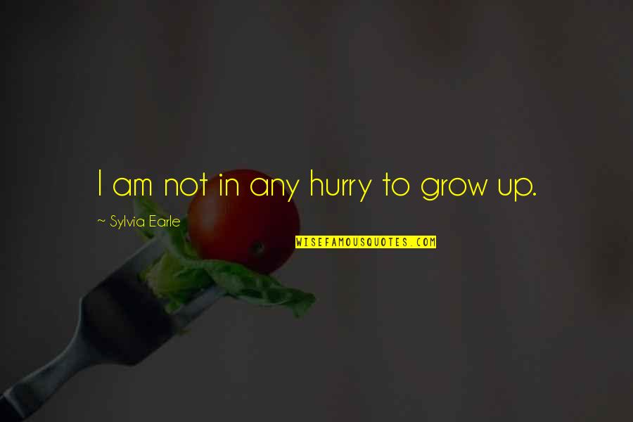 Short Inspirational Tattoo Quotes By Sylvia Earle: I am not in any hurry to grow