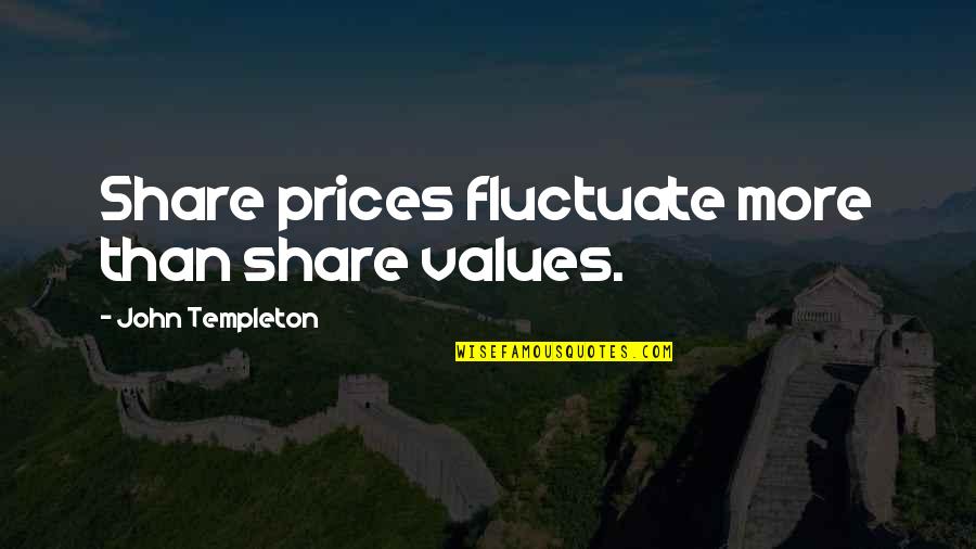 Short Inspirational Time Quotes By John Templeton: Share prices fluctuate more than share values.
