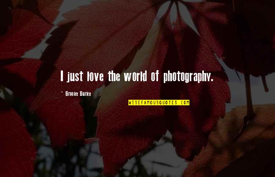 Short Joyful Quotes By Brooke Burke: I just love the world of photography.