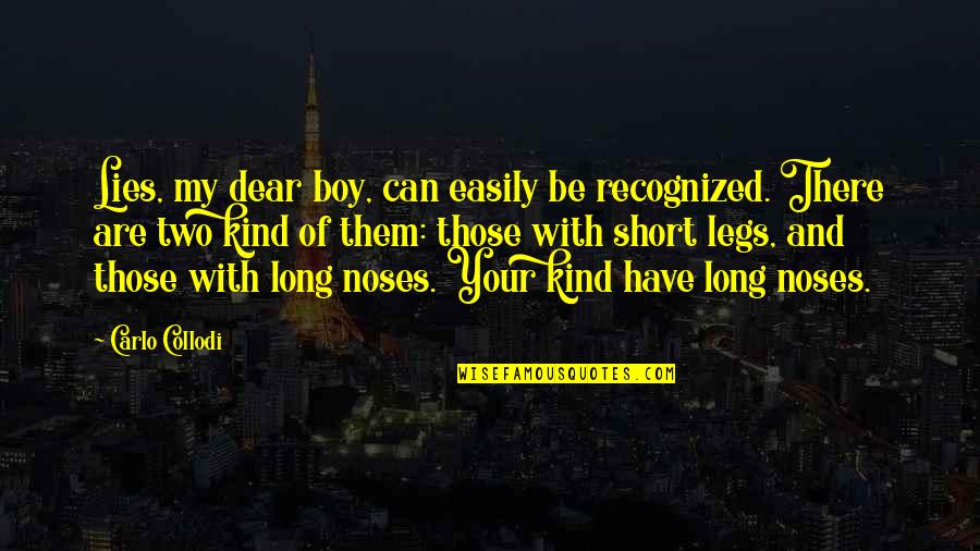 Short Kind Quotes By Carlo Collodi: Lies, my dear boy, can easily be recognized. Short Kind Quotes By Carlo Collodi: Lies, my dear boy, can easily be recognized.