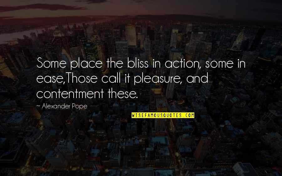 Short Lana Quotes By Alexander Pope: Some place the bliss in action, some in