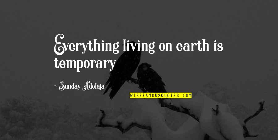 Short Living Life Quotes By Sunday Adelaja: Everything living on earth is temporary
