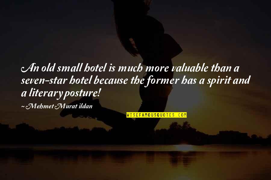 Short Memorial Mother Quotes By Mehmet Murat Ildan: An old small hotel is much more valuable