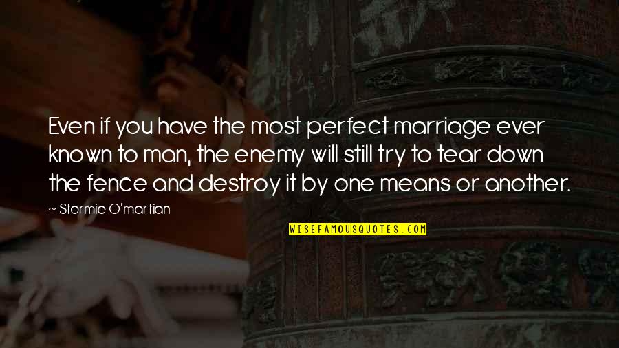 Short Over The Hill Quotes By Stormie O'martian: Even if you have the most perfect marriage Short Over The Hill Quotes By Stormie O'martian: Even if you have the most perfect marriage