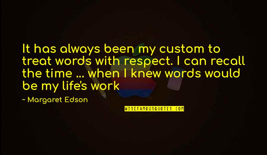 Short Patriarchy Quotes By Margaret Edson: It has always been my custom to treat Short Patriarchy Quotes By Margaret Edson: It has always been my custom to treat