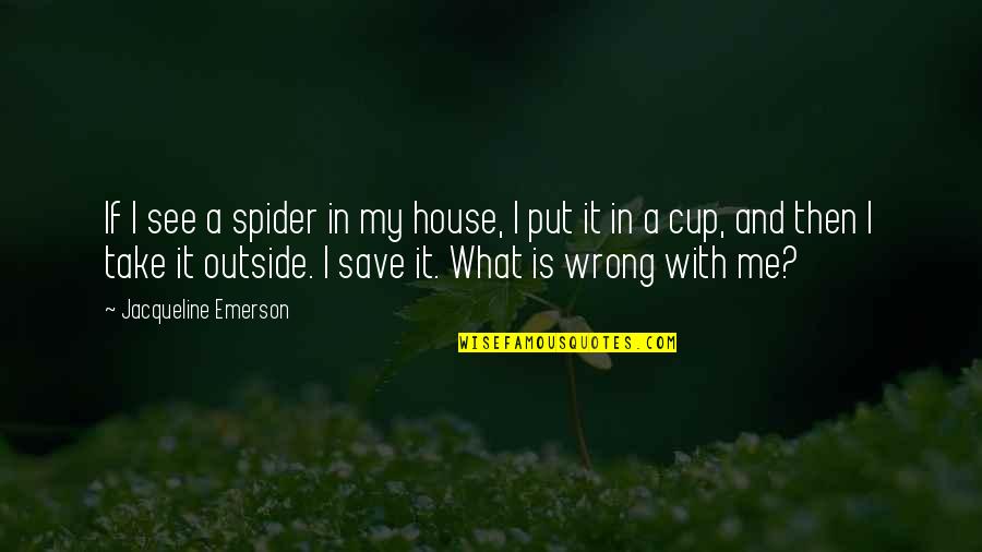 Short Personal Motto Quotes By Jacqueline Emerson: If I see a spider in my house,