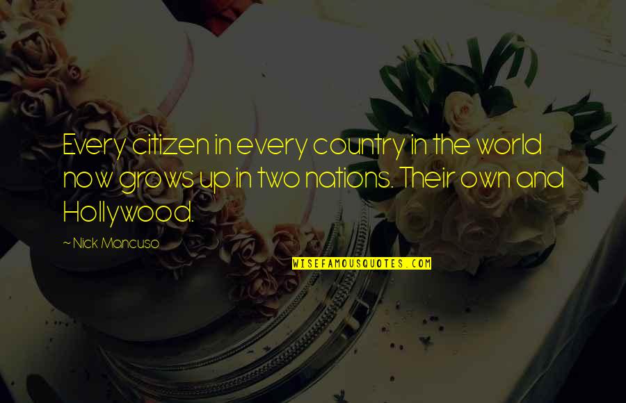Short Personal Motto Quotes By Nick Mancuso: Every citizen in every country in the world
