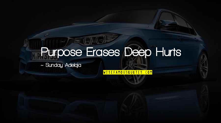 Short Personal Quotes By Sunday Adelaja: Purpose Erases Deep Hurts Short Personal Quotes By Sunday Adelaja: Purpose Erases Deep Hurts