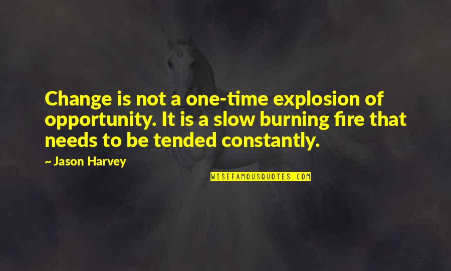 Short Poetic Quotes By Jason Harvey: Change is not a one-time explosion of opportunity.