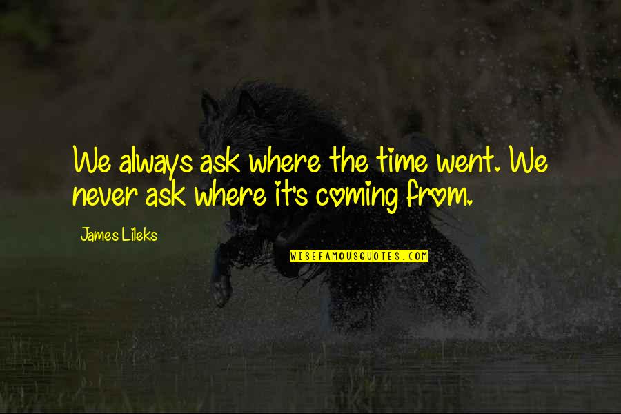 Short Powerful Quotes By James Lileks: We always ask where the time went. We