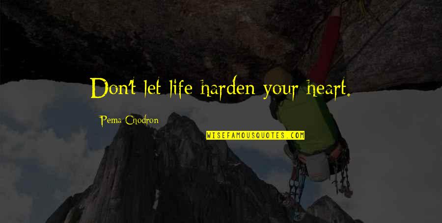 Short Progressing Quotes By Pema Chodron: Don't let life harden your heart.