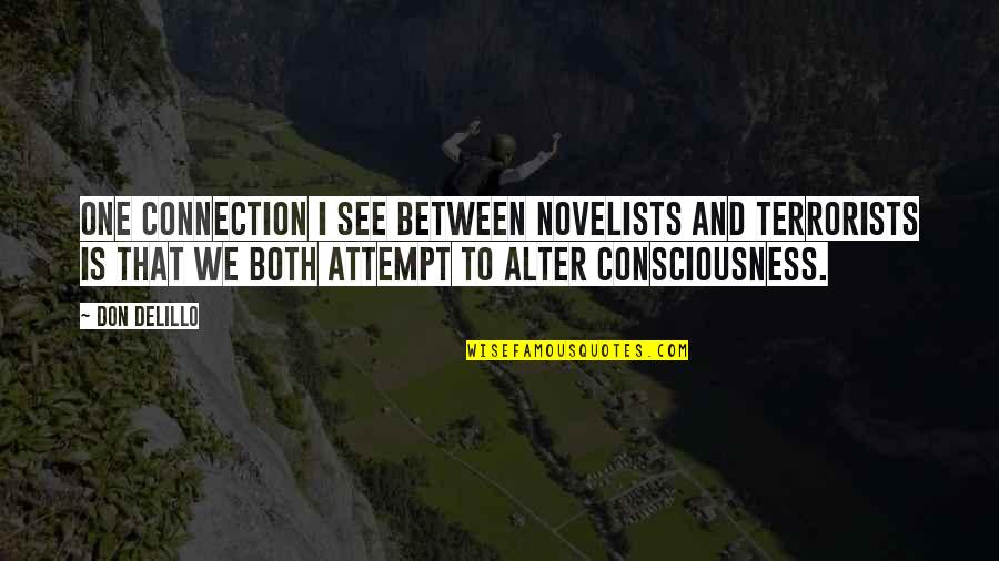 Short Puberty Quotes By Don DeLillo: One connection I see between novelists and terrorists