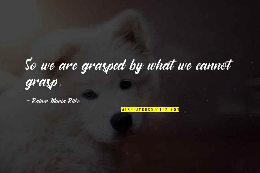 Short Racial Equality Quotes By Rainer Maria Rilke: So we are grasped by what we cannot Short Racial Equality Quotes By Rainer Maria Rilke: So we are grasped by what we cannot