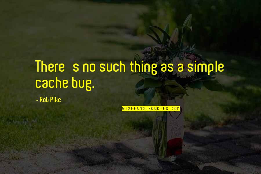 Short Sad Love Stories Quotes By Rob Pike: There's no such thing as a simple cache