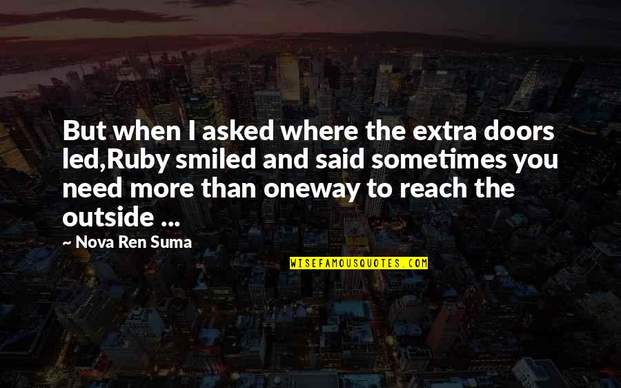 Short Sadistic Quotes By Nova Ren Suma: But when I asked where the extra doors Short Sadistic Quotes By Nova Ren Suma: But when I asked where the extra doors