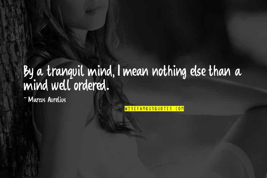 Short Snobbish Quotes By Marcus Aurelius: By a tranquil mind, I mean nothing else