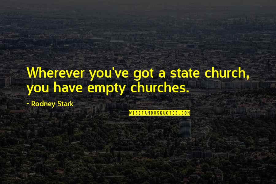 Short Strong Will Quotes By Rodney Stark: Wherever you've got a state church, you have Short Strong Will Quotes By Rodney Stark: Wherever you've got a state church, you have