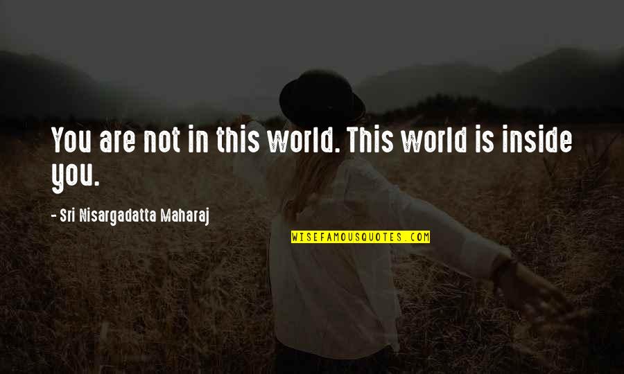 Short Tough Guy Quotes By Sri Nisargadatta Maharaj: You are not in this world. This world