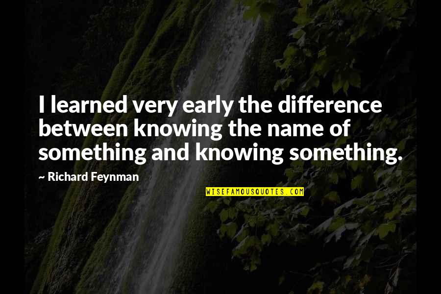 Short Tricking Quotes By Richard Feynman: I learned very early the difference between knowing