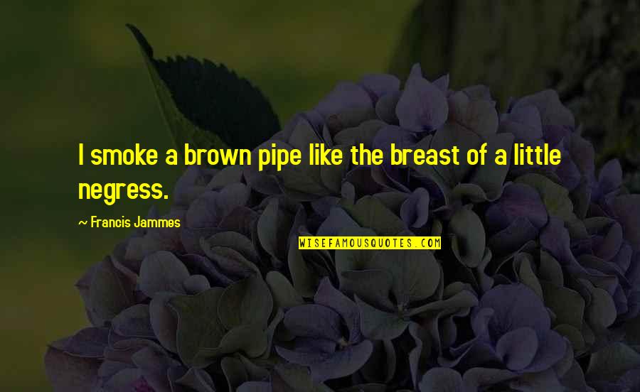 Short Wall Quotes By Francis Jammes: I smoke a brown pipe like the breast Short Wall Quotes By Francis Jammes: I smoke a brown pipe like the breast
