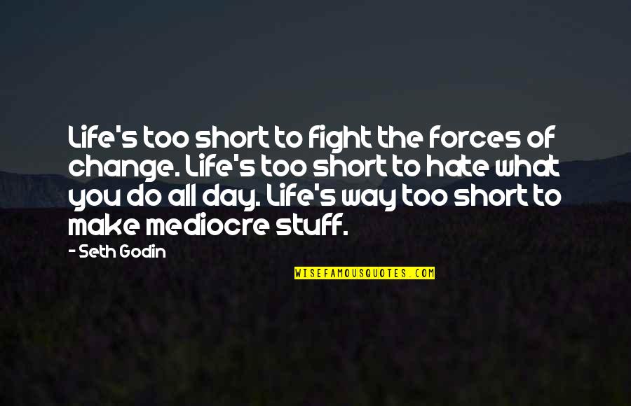 Short Way Quotes By Seth Godin: Life's too short to fight the forces of