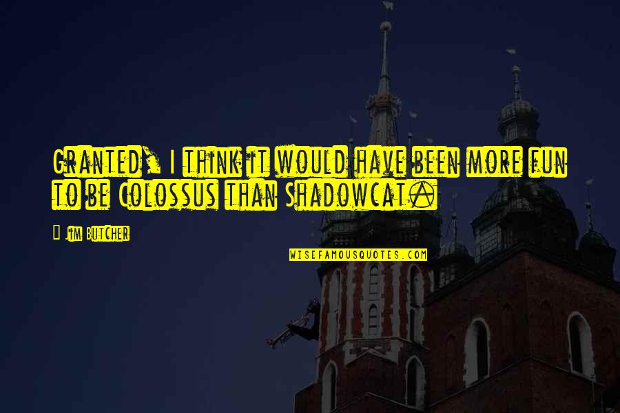 Short Worldly Quotes By Jim Butcher: Granted, I think it would have been more
