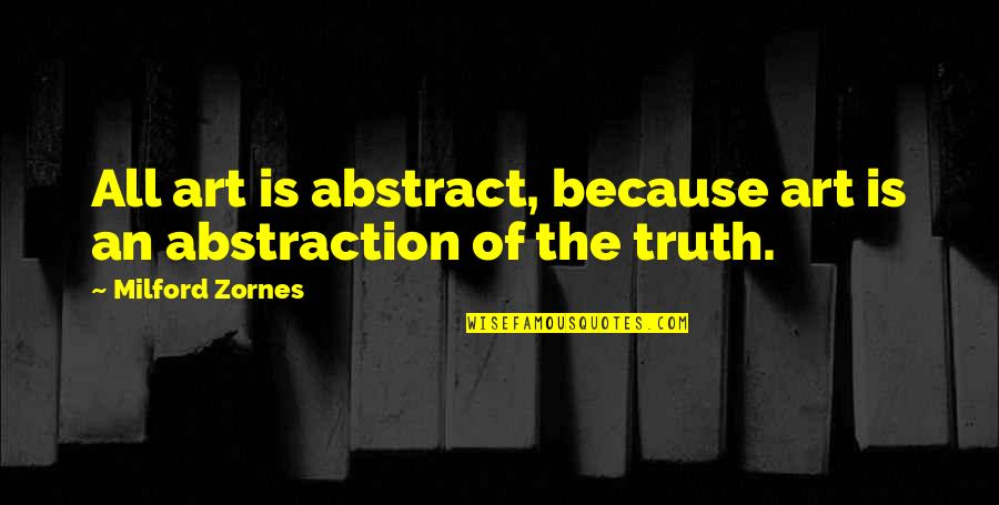 Short You Make Me Smile Quotes By Milford Zornes: All art is abstract, because art is an