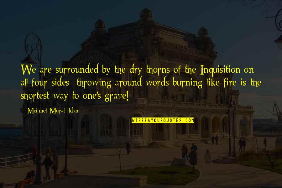 Shortest Quotes By Mehmet Murat Ildan: We are surrounded by the dry thorns of