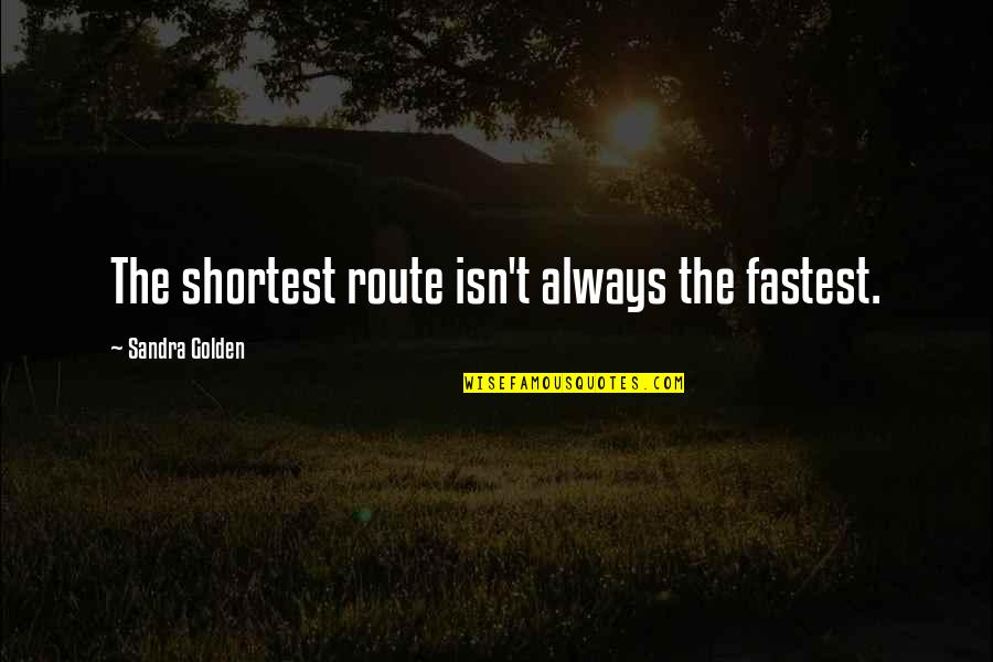 Shortest Quotes By Sandra Golden: The shortest route isn't always the fastest.