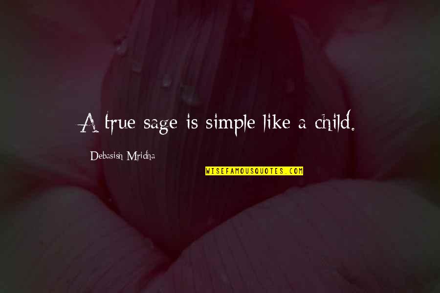 Shoshanna Shapiro Quotes By Debasish Mridha: A true sage is simple like a child.
